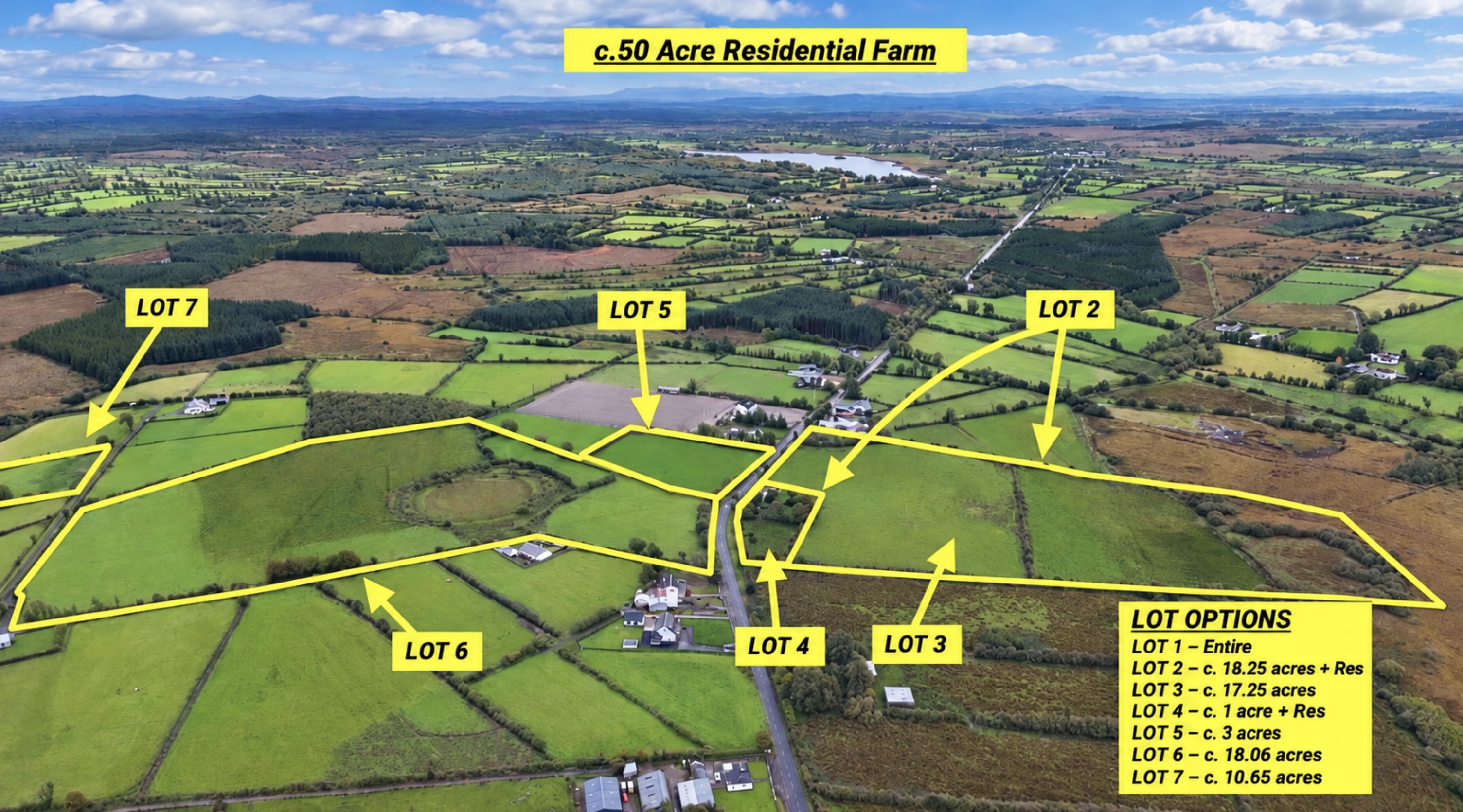 c.50 acre Residential farm at Aghadrestan, Lisacul, Castlerea, Co. Roscommon